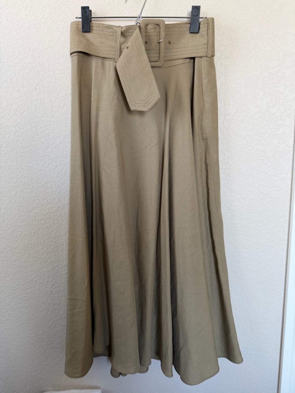 Zara Olive Belted Maxi Skirt